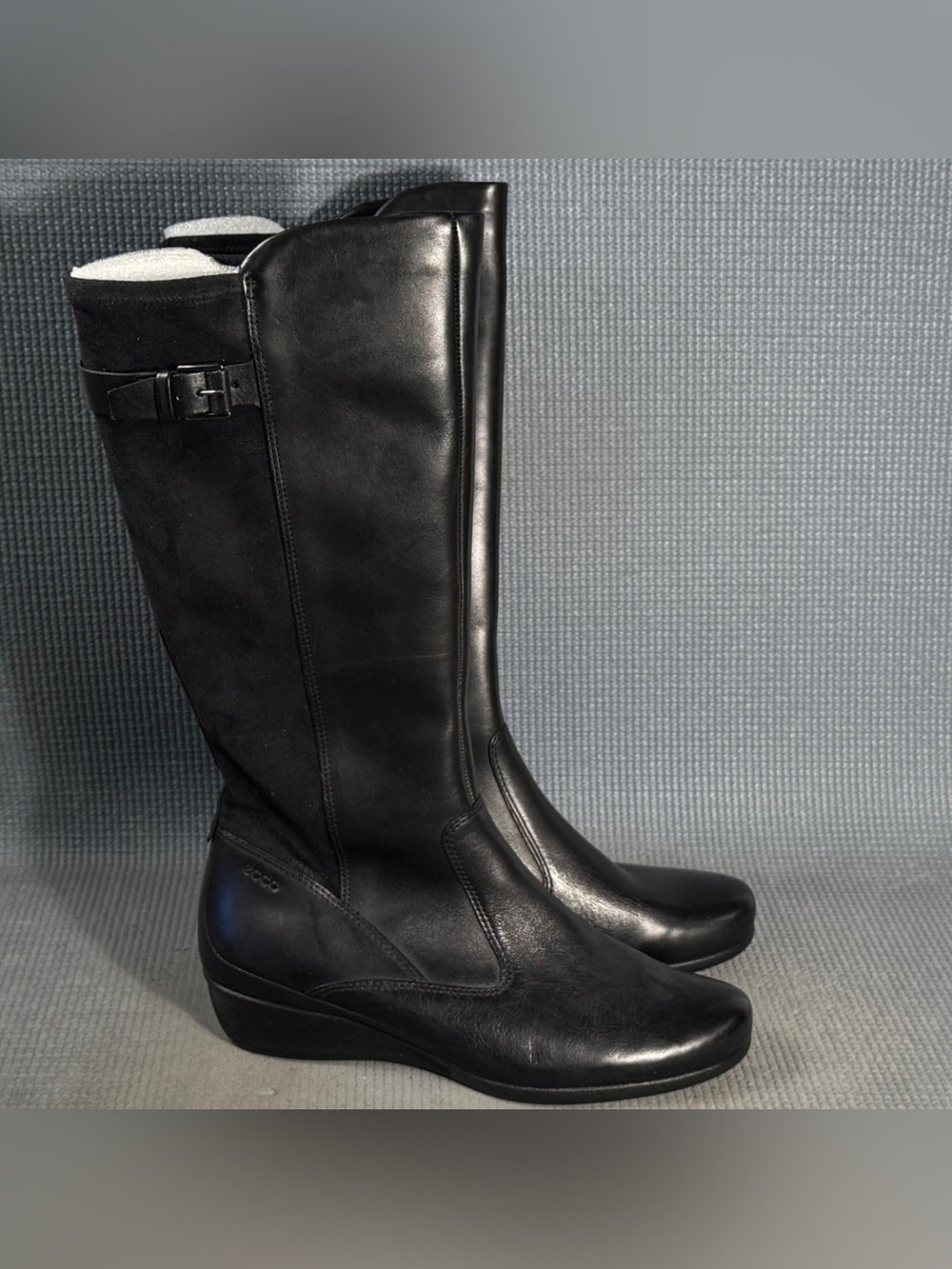 Ecco Women's Abelone Tall Boots Black Leather Size 8 US 39 EU